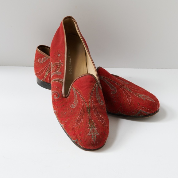 80s - SUSAN BENNIS - WARREN EDWARDS - Loafer - Men\'s - 10.5 - Red - Fabric main image 9